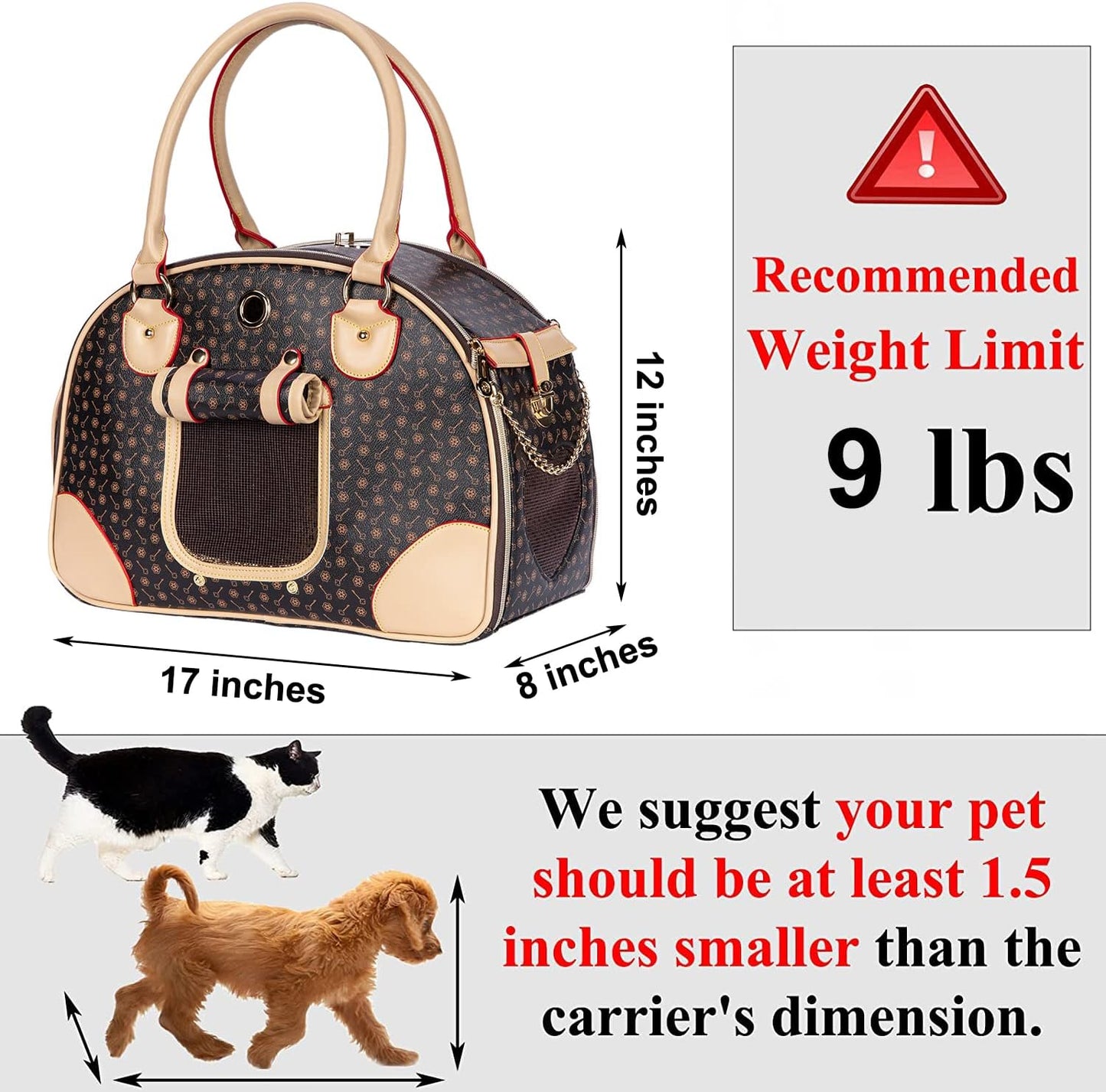 UCR Luxury Designer Tote Premium Leather Handbag Carriers For Small Pets™