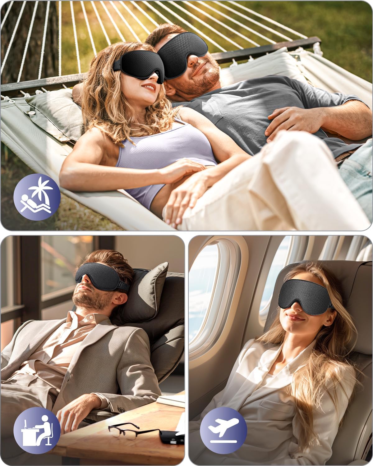 UCR 3D Deep Contoured 100% Light Blocking Sleep Eye Mask™