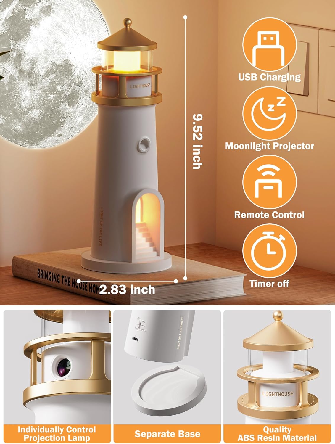 UCR 3D Moon Projector Lighthouse Lamp™ | Halloween 2025 Limited Edition