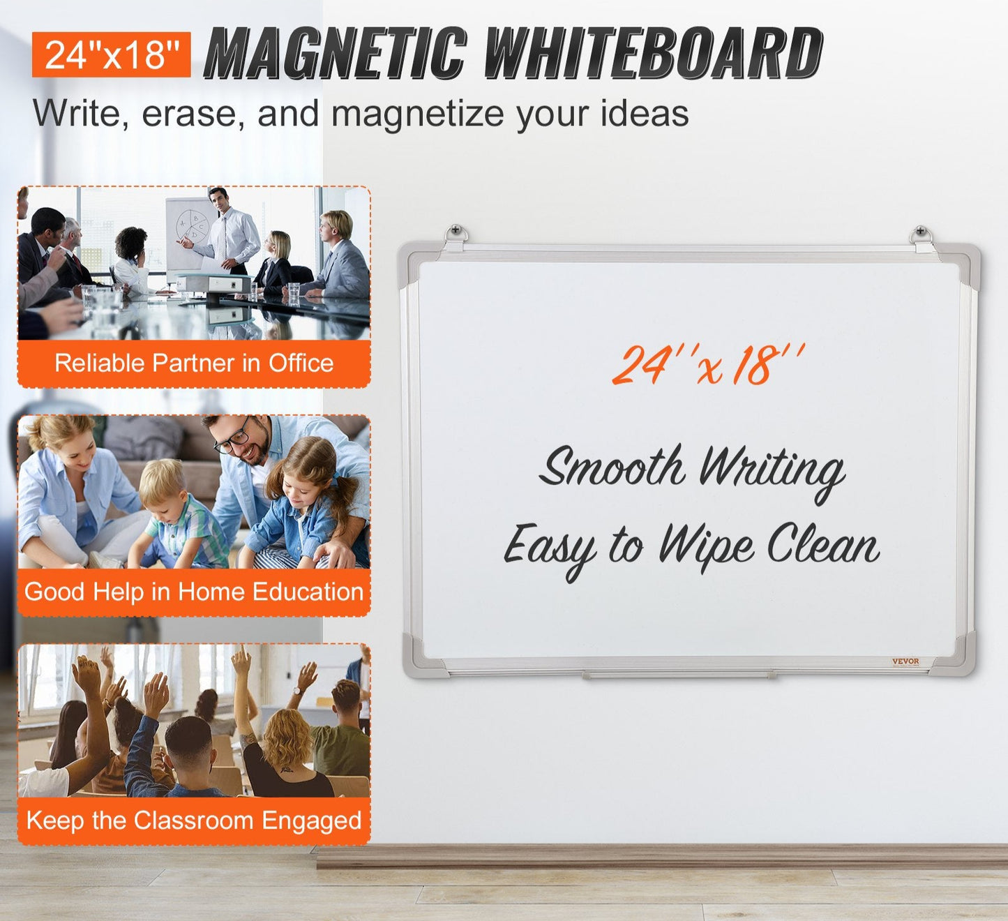 UCR Magnetic Whiteboard 24 x 18 Inches