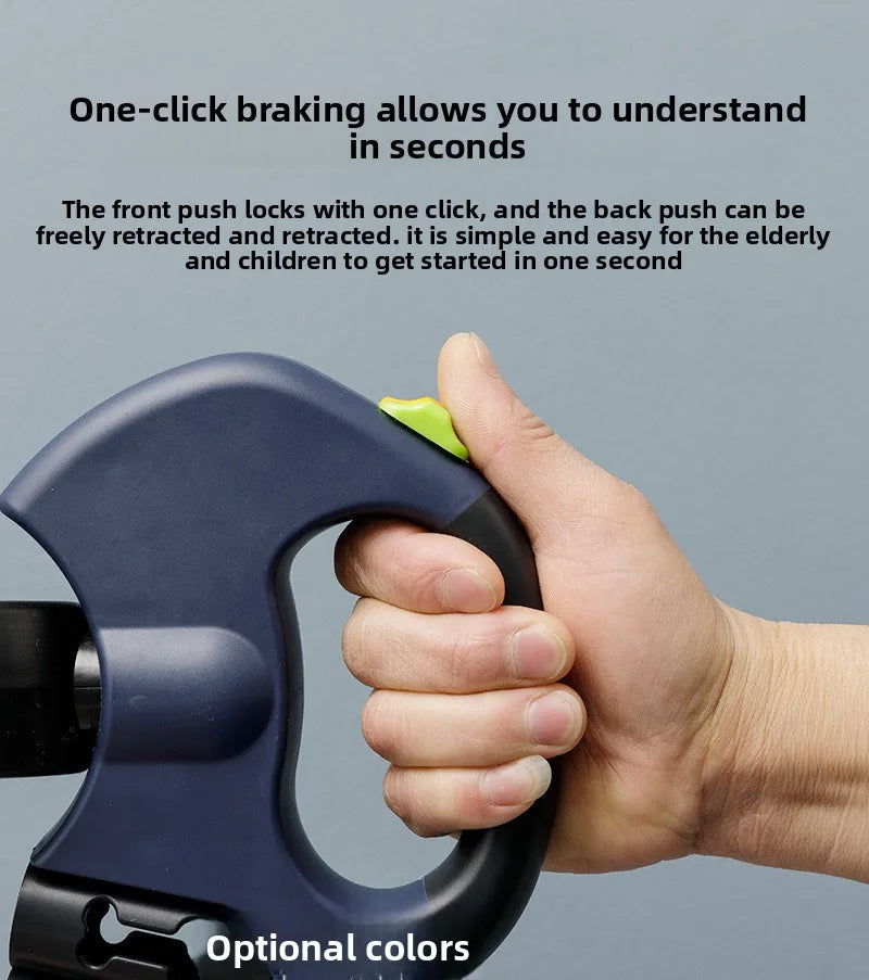 UCR Dual 3m Dog Retractable Reflective Leash with Auto-Untangle 360 Swivel & LED Light™